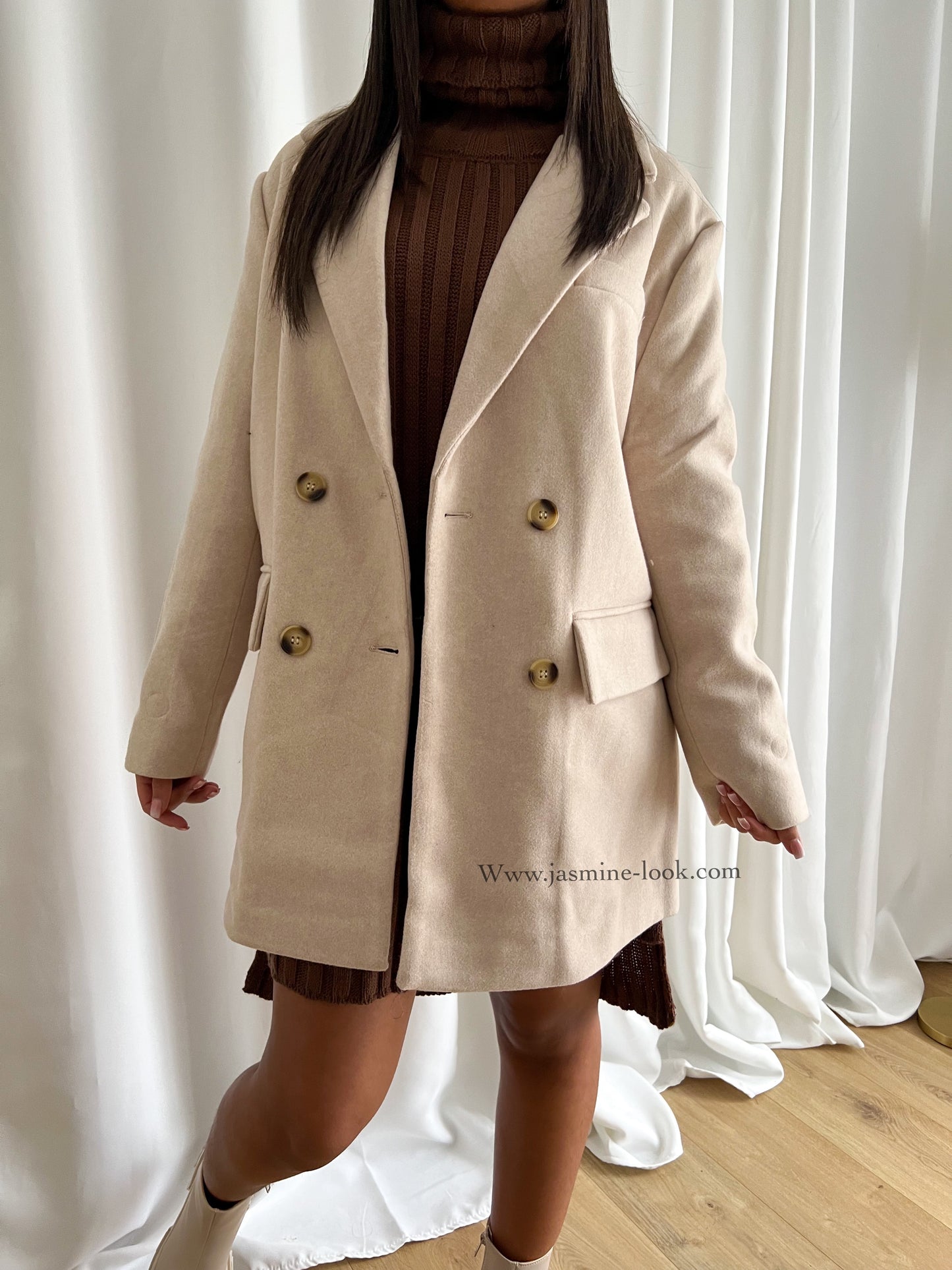 Nude blazer coat