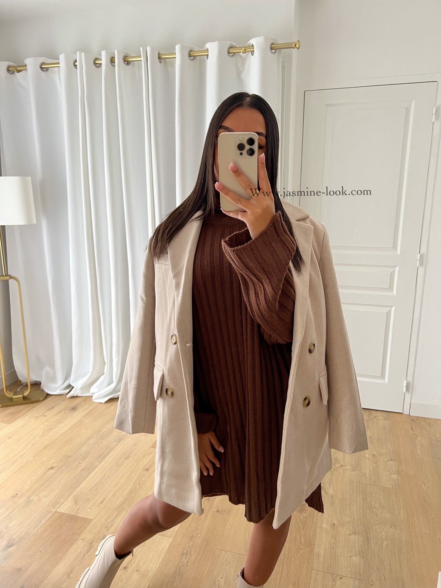 Nude blazer coat