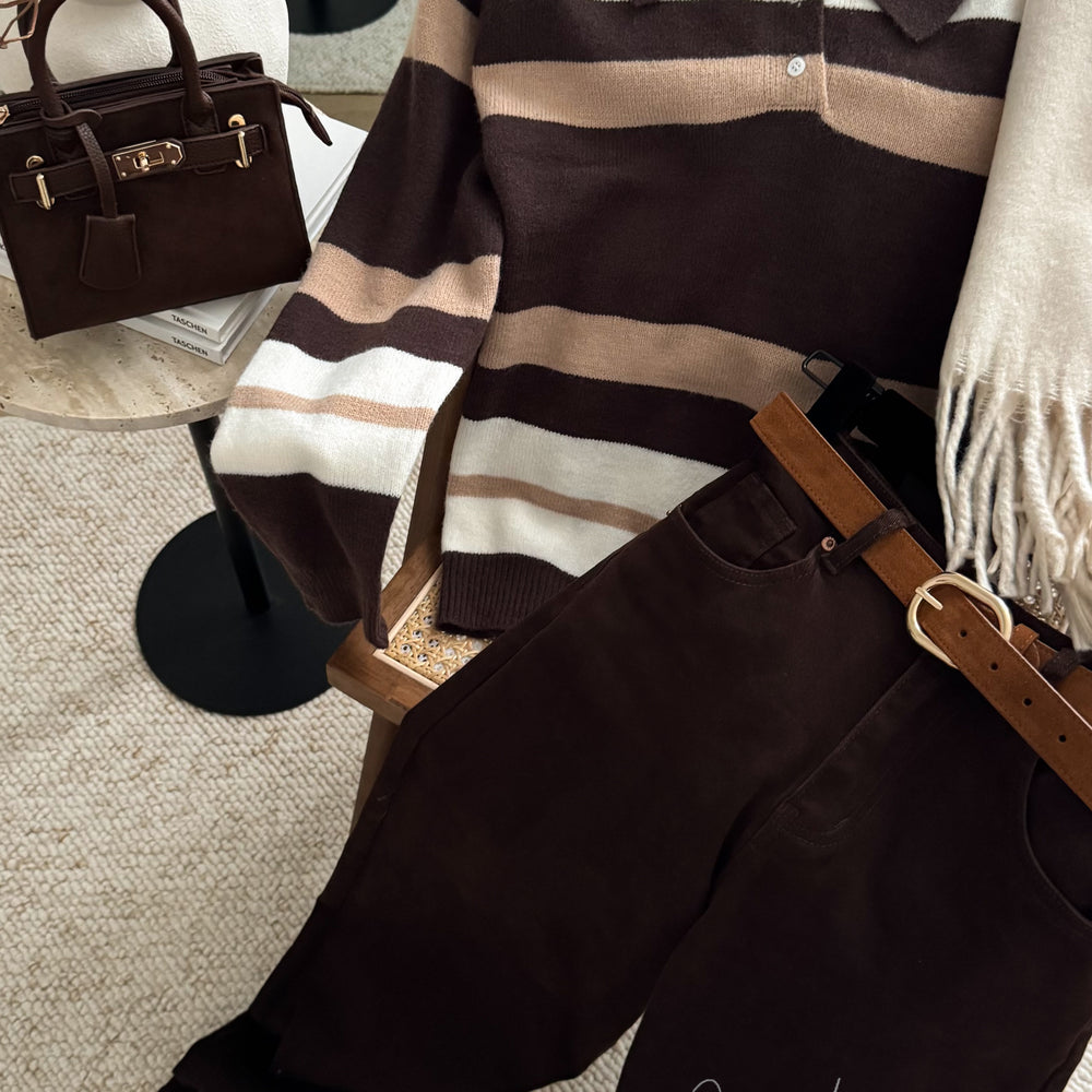 Pull polo Brun