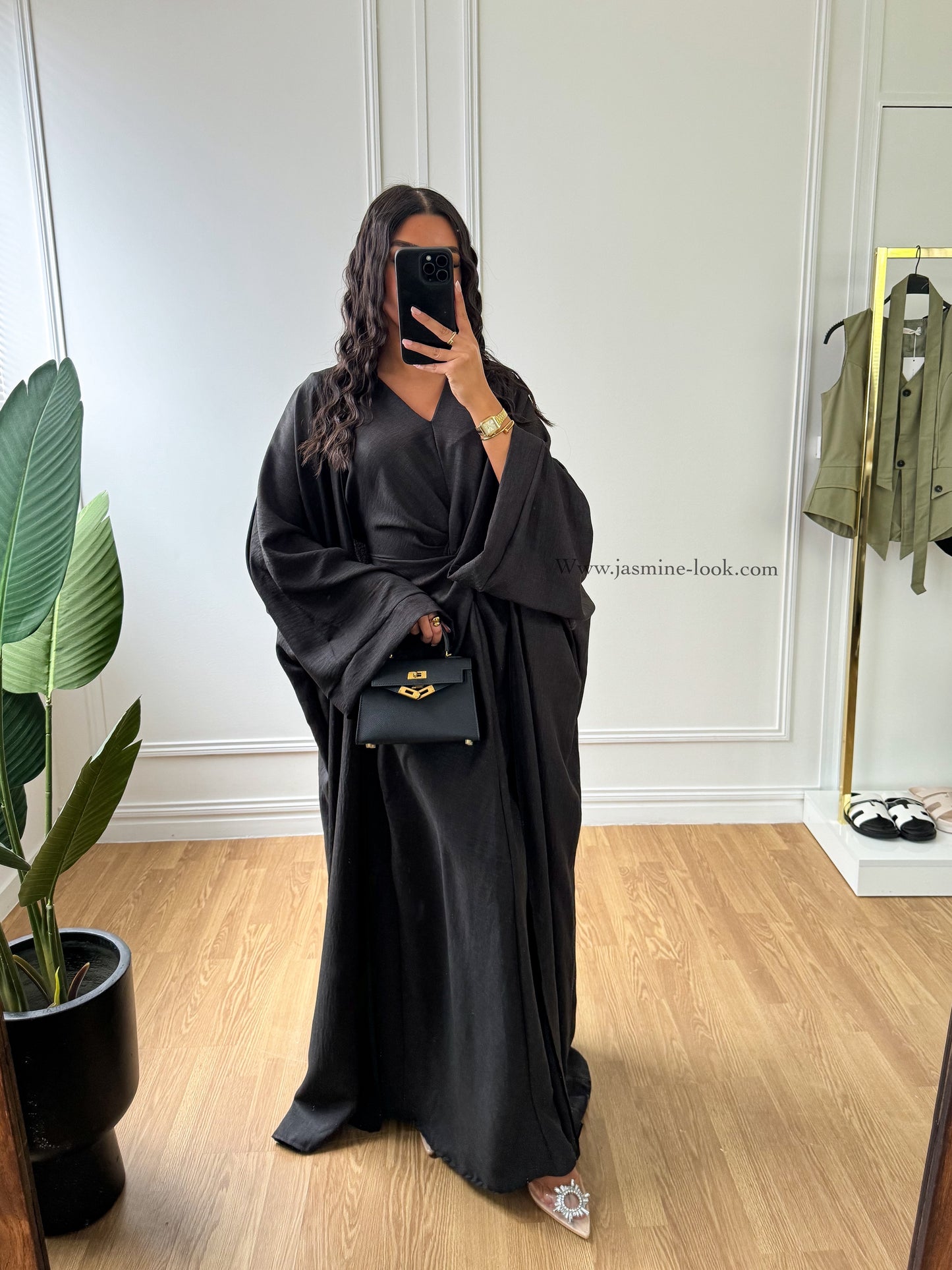 Black Qatari Kimono Set