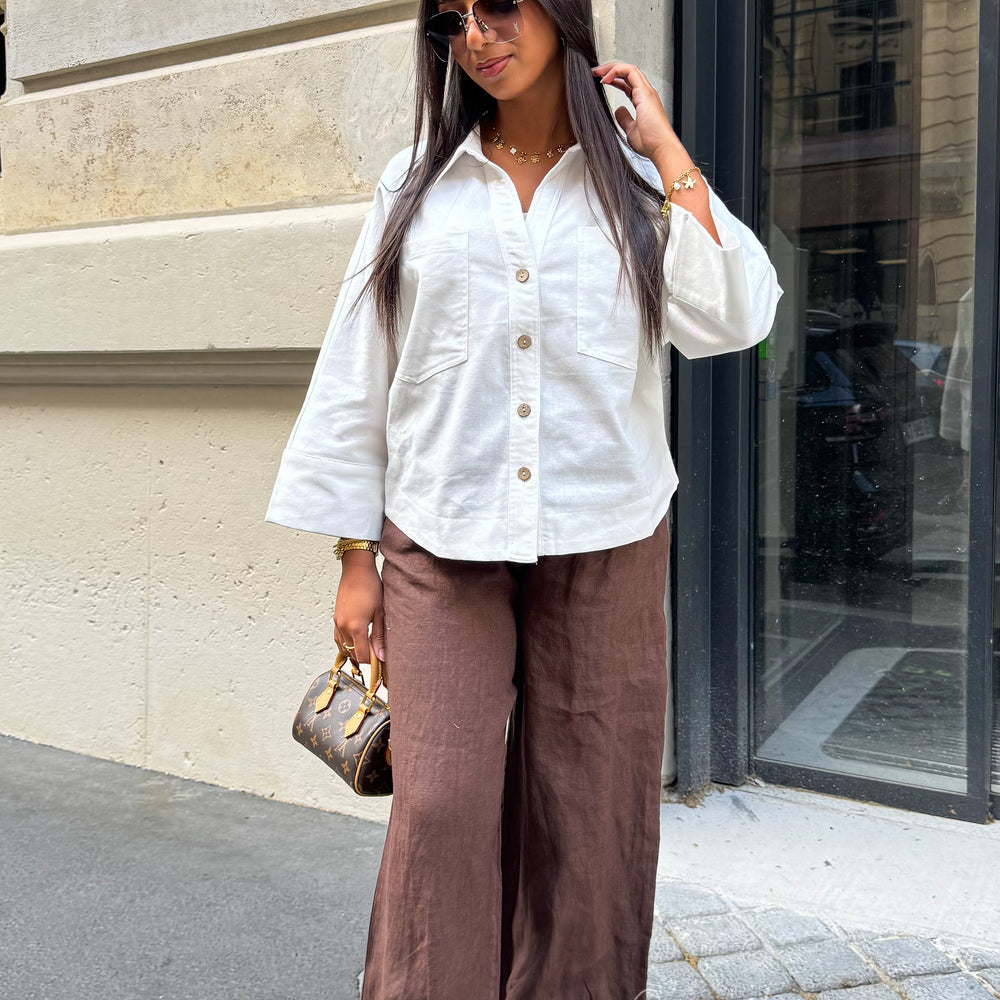 Pantalon Lin marron