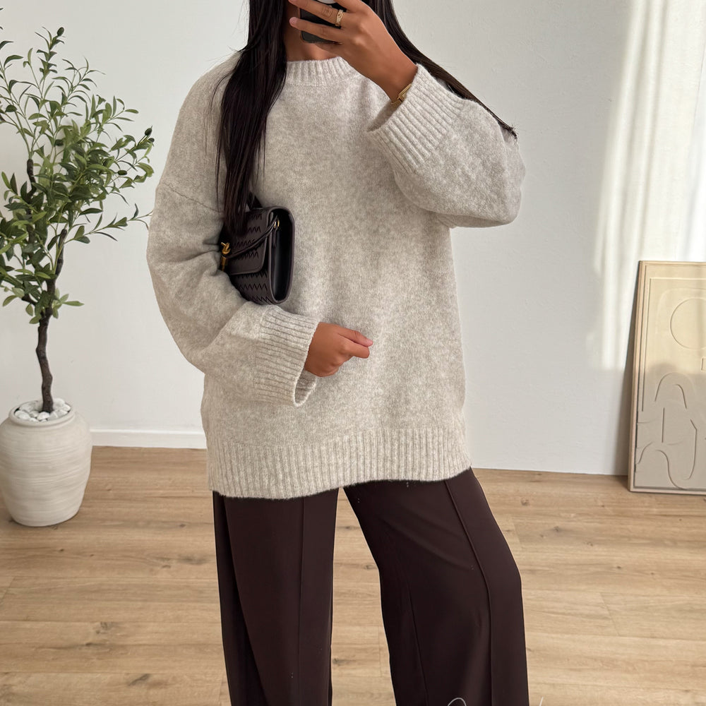 Pull Crush beige Chiné