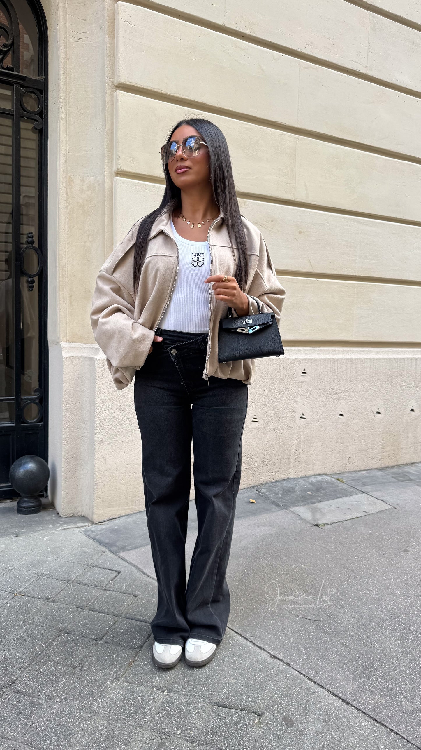 Veste Suède beige nude