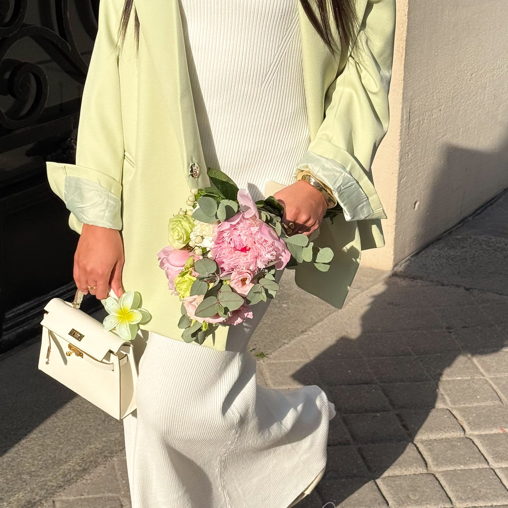 Robe côtelé blanche
