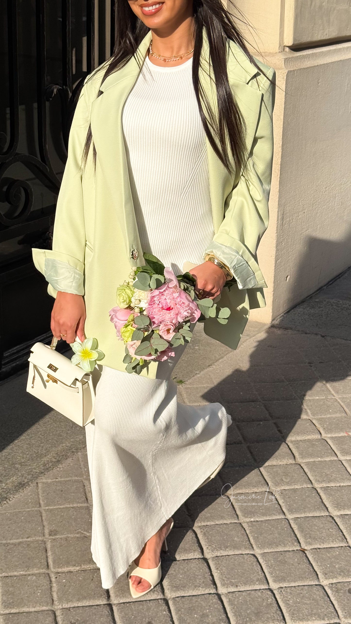 Robe côtelé blanche
