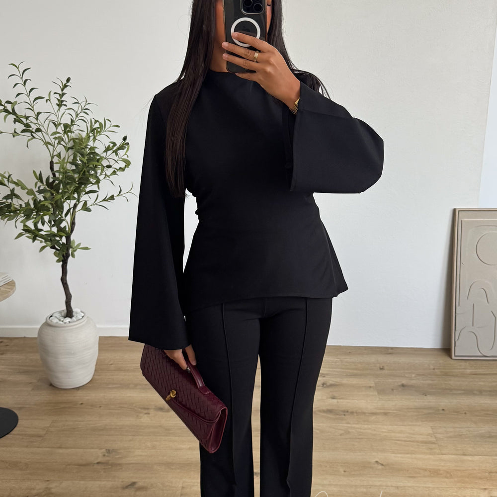 Pantalon Crepe Noir