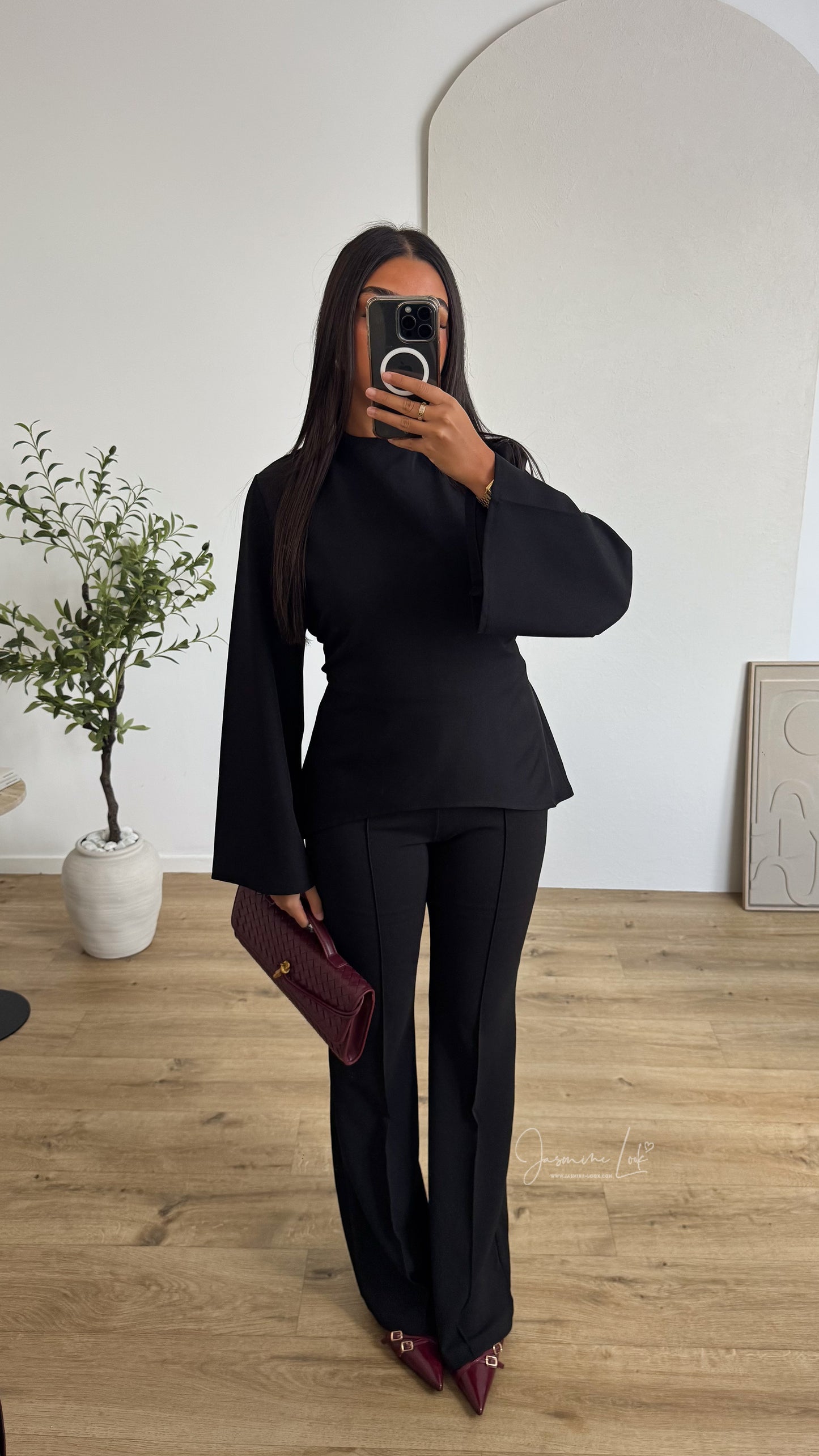 Pantalon Crepe Noir