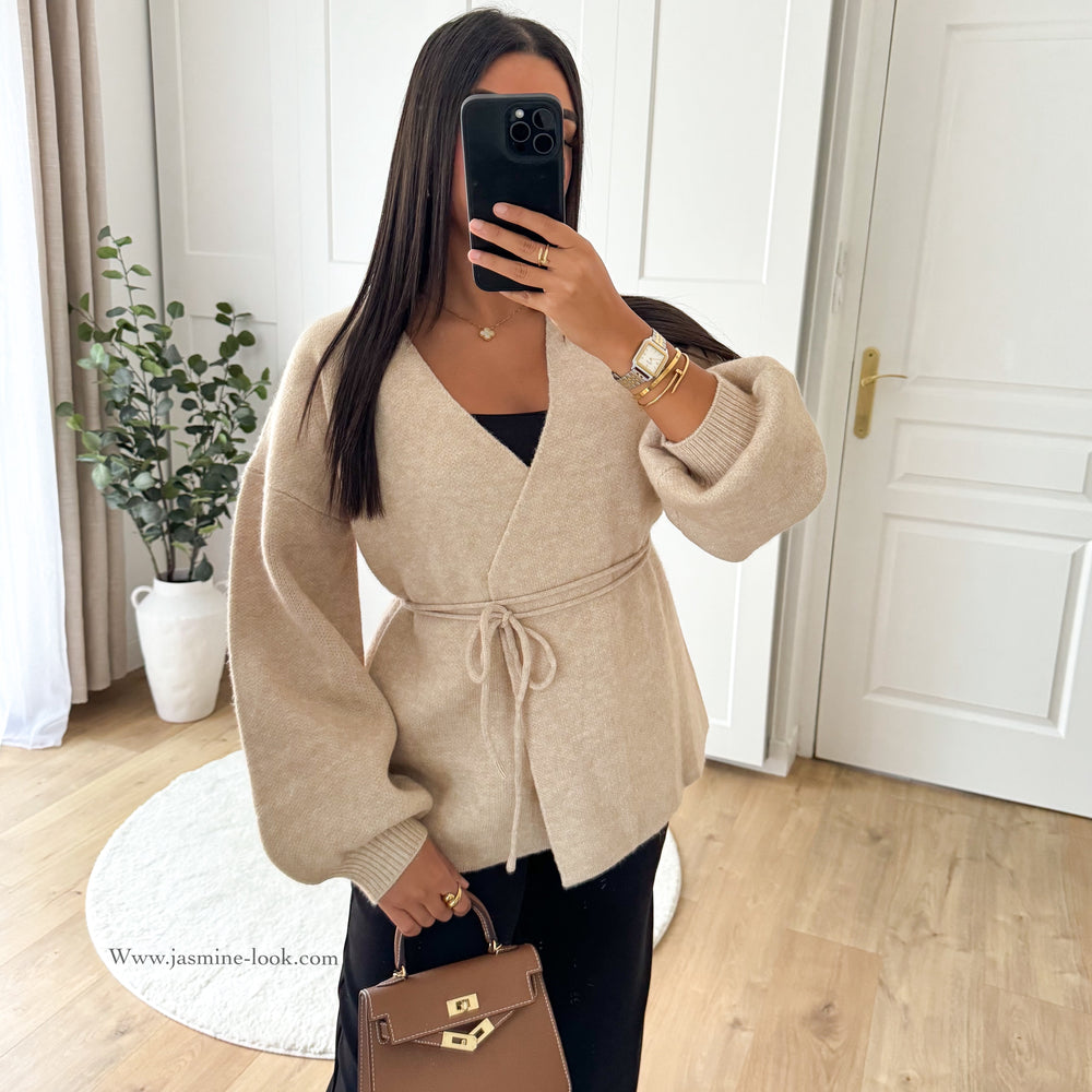 Beige wrap cardigan