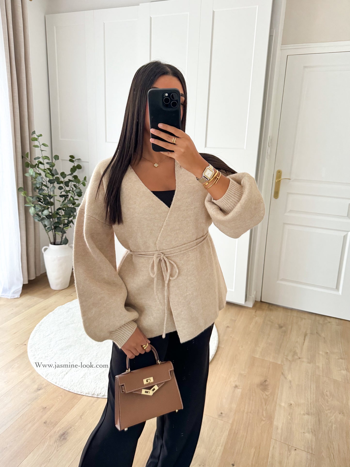 Beige wrap cardigan