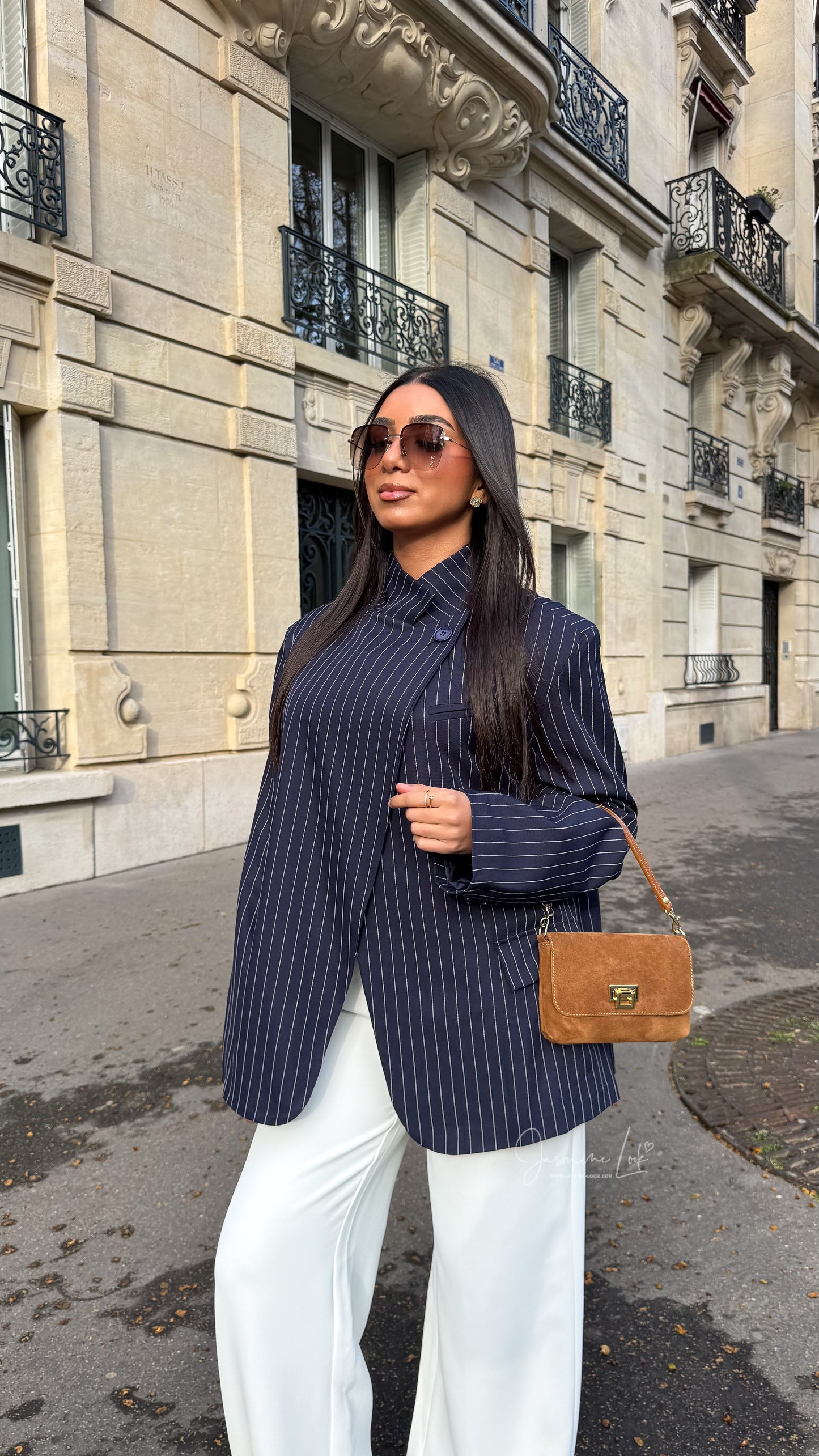 Blazer Christina | Marine rayé