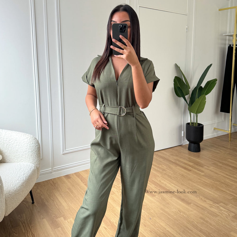 Bella khaki jumpsuit