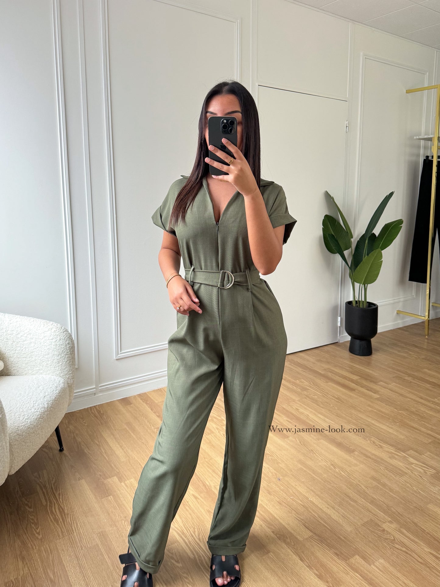 Bella khaki jumpsuit