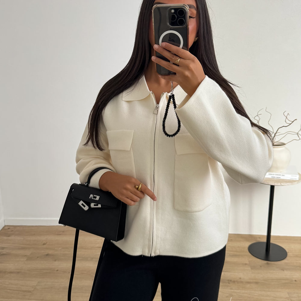 Gilet Zip Ivoire