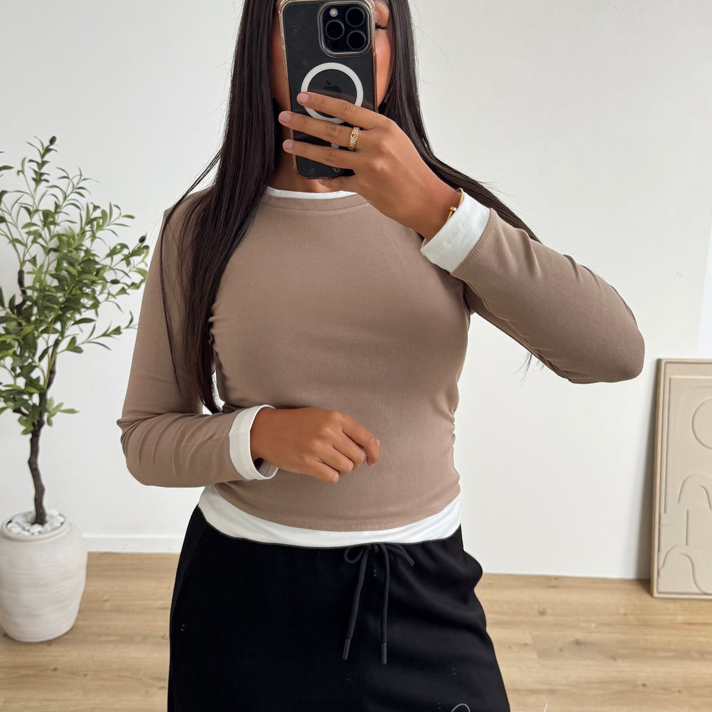 T-shirt Double taupe