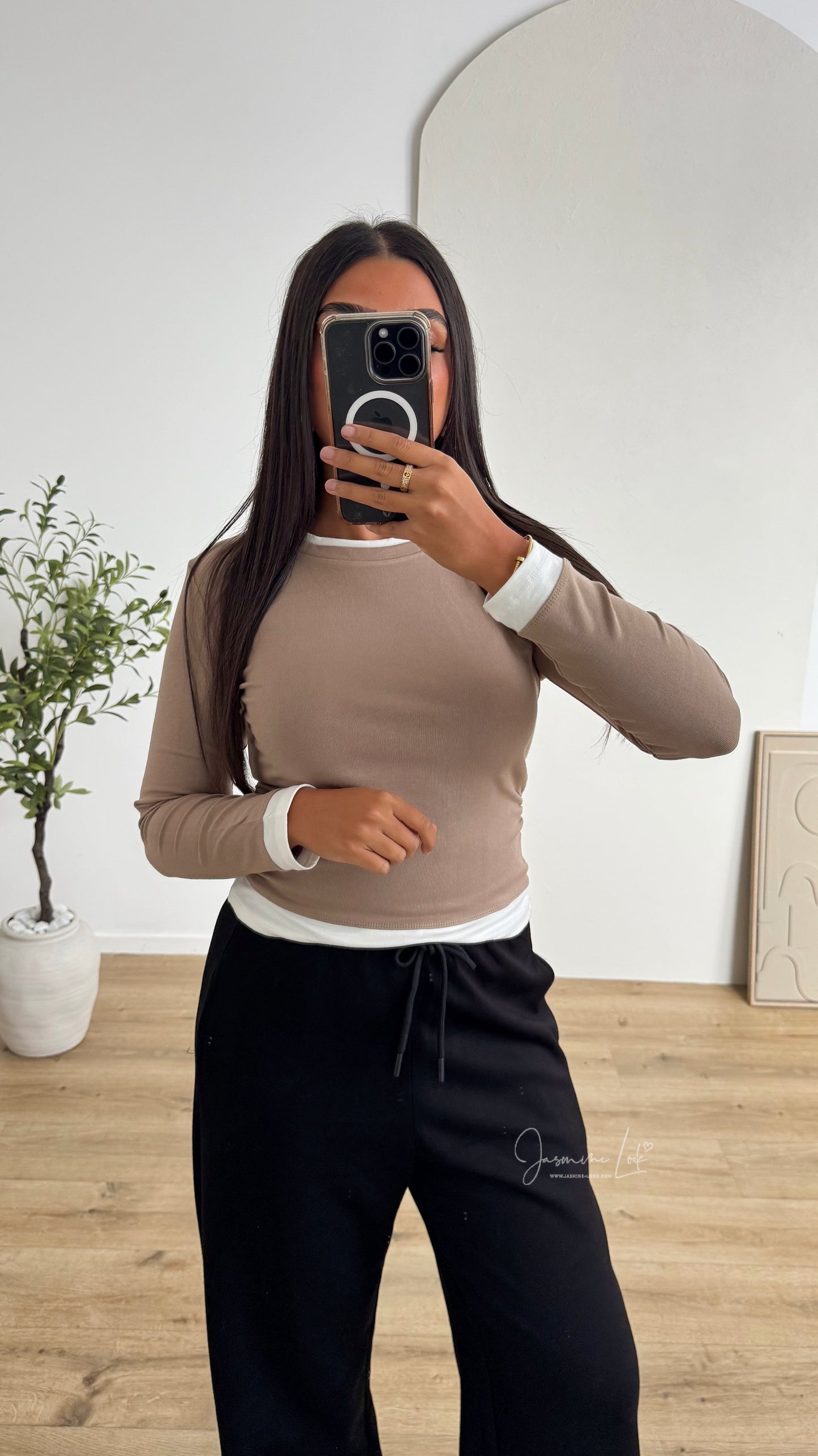 T-shirt Double taupe