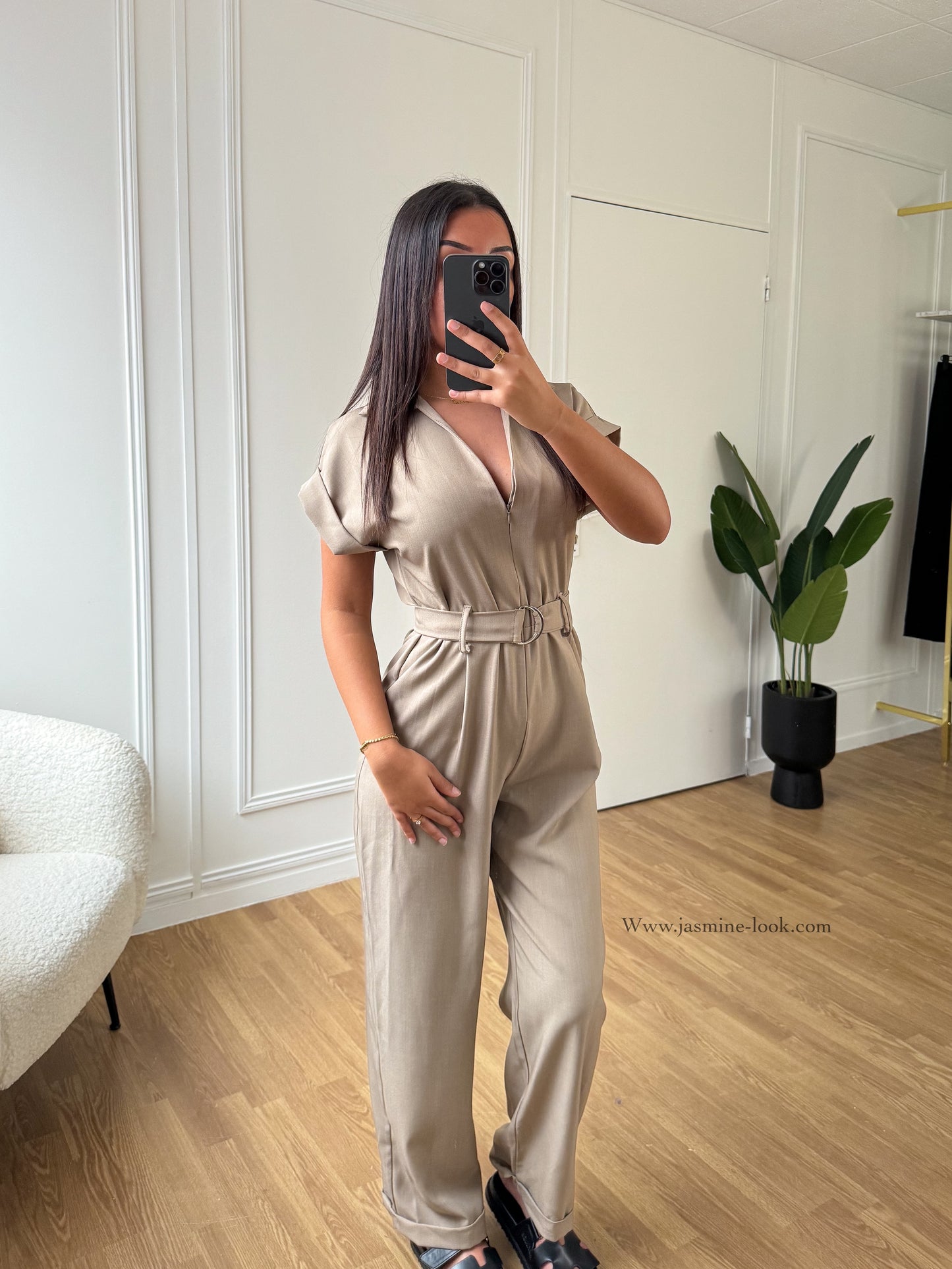 Bella taupe jumpsuit