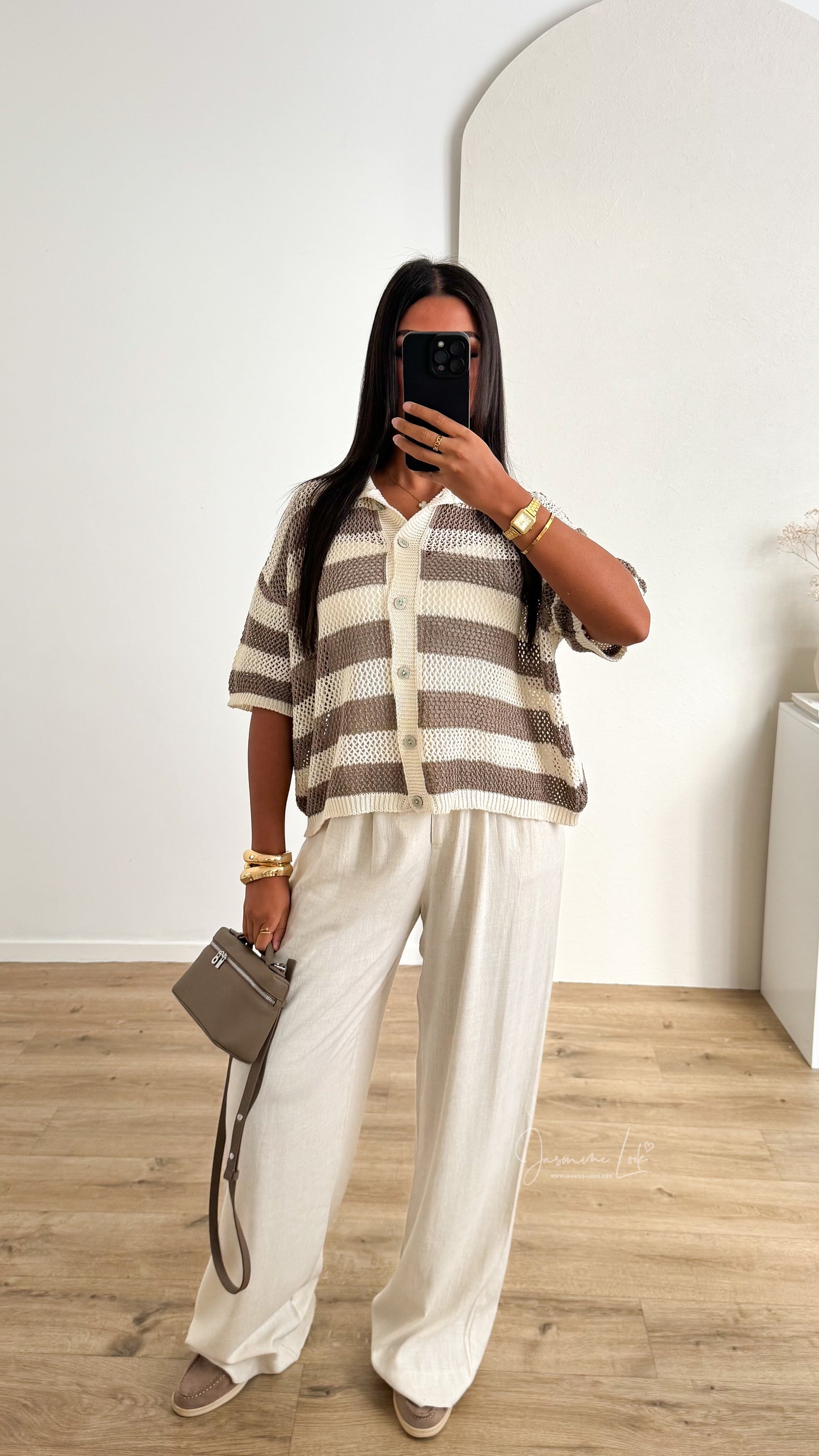 Gilet crochet | Taupe