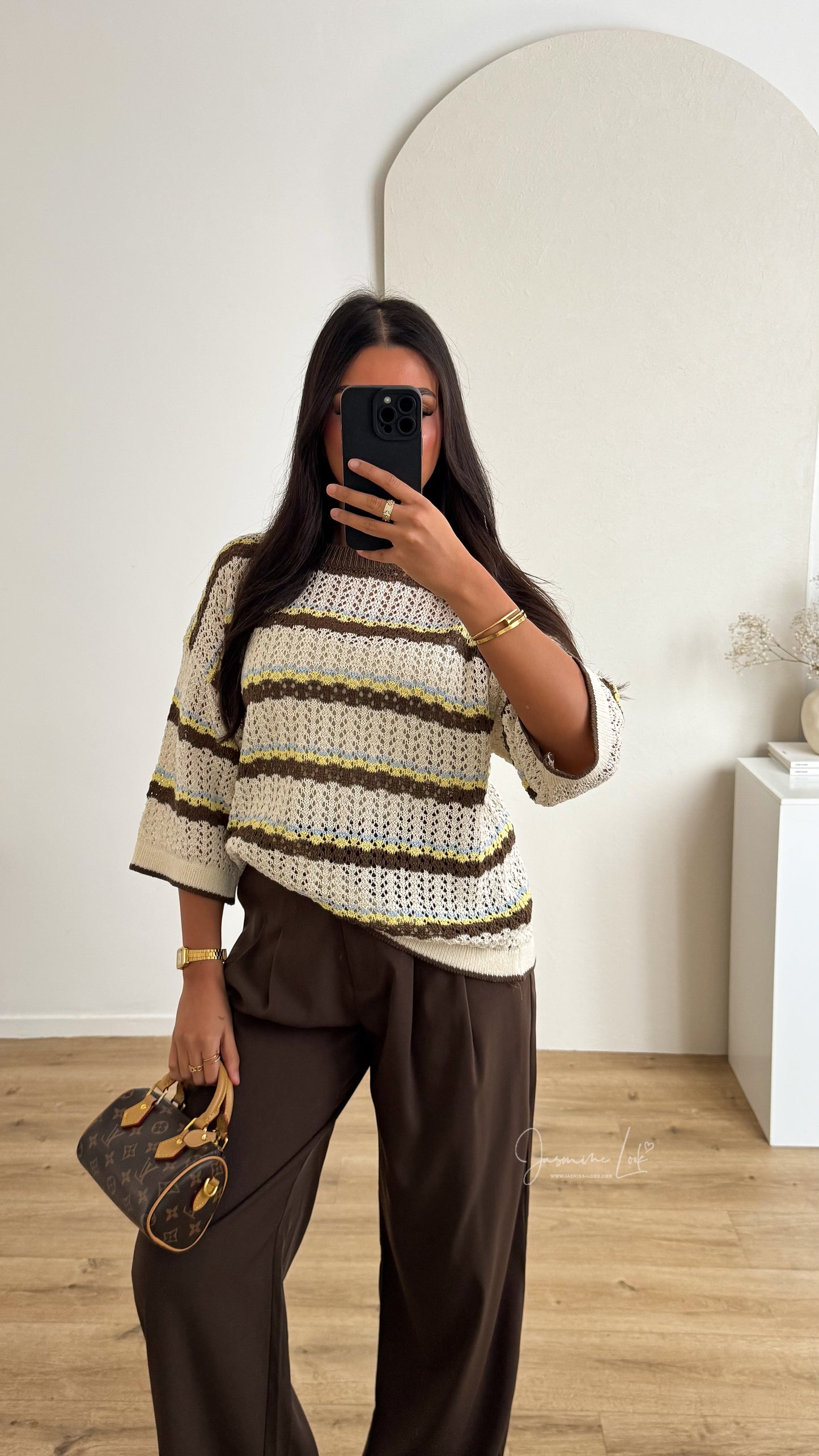 Top Crochet |Marron-Bleu