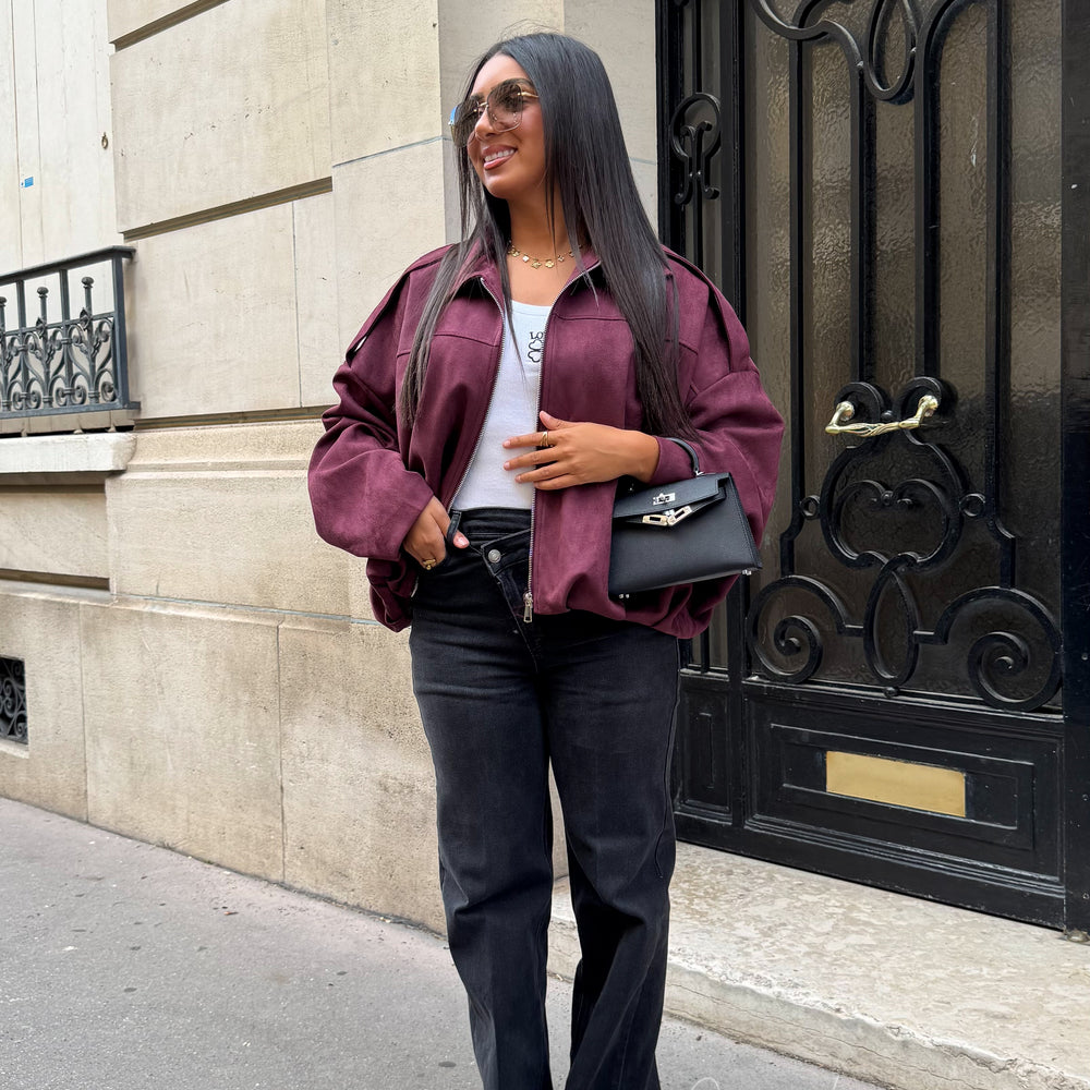 Veste Suède Bordeaux