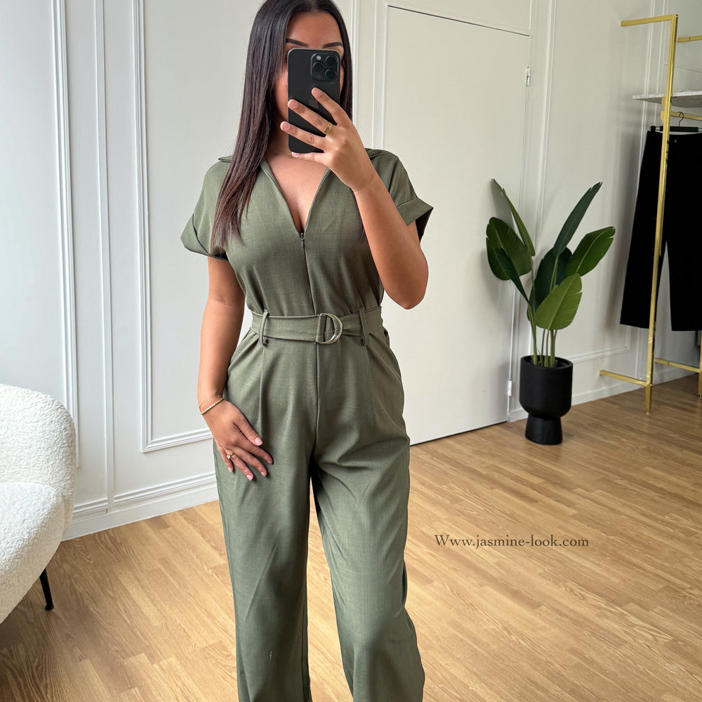 Bella khaki jumpsuit