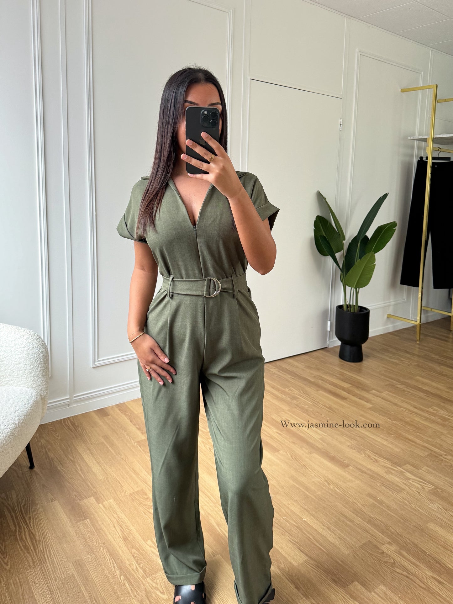 Bella khaki jumpsuit