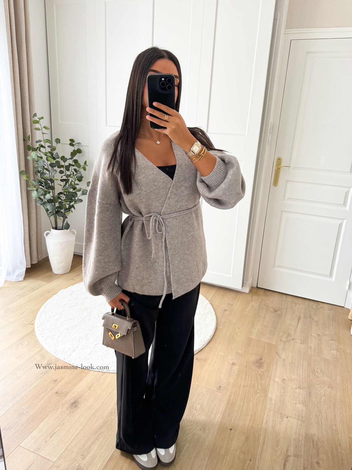 Grey wrap cardigan