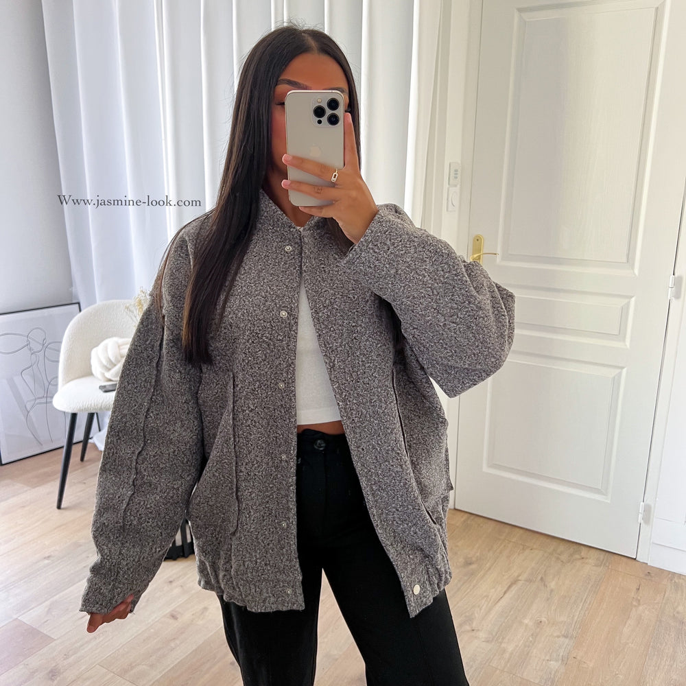 Grey boucle jacket