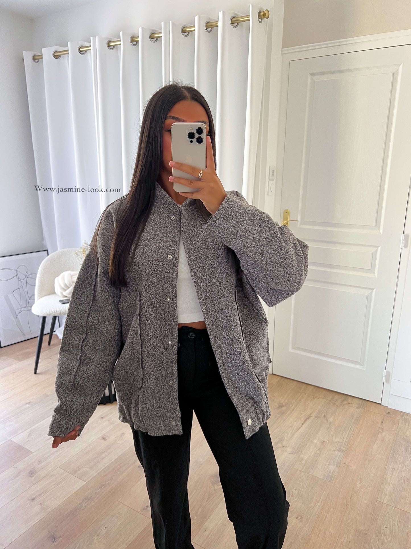 Grey boucle jacket