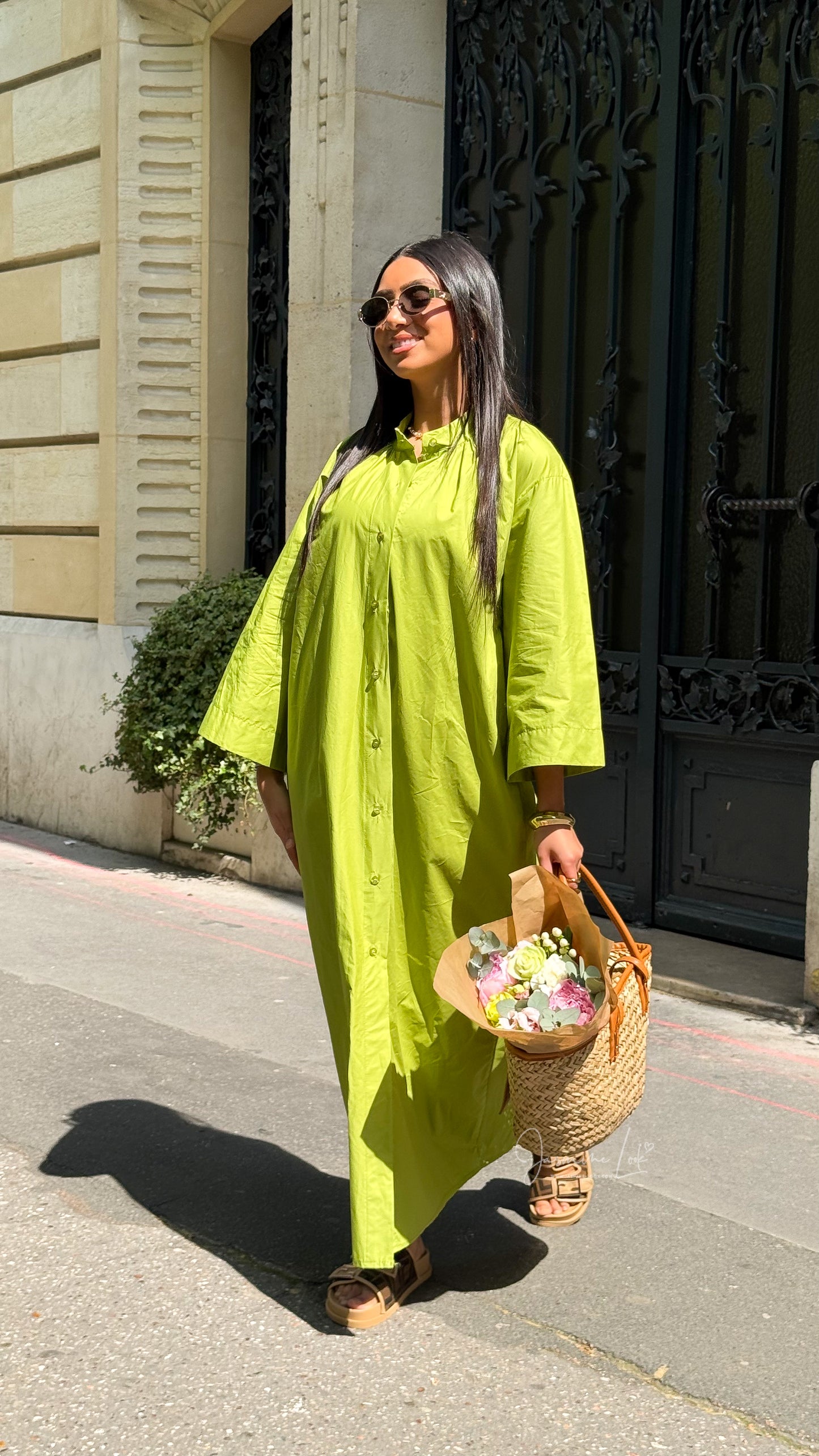 Robe Camisa vert olive