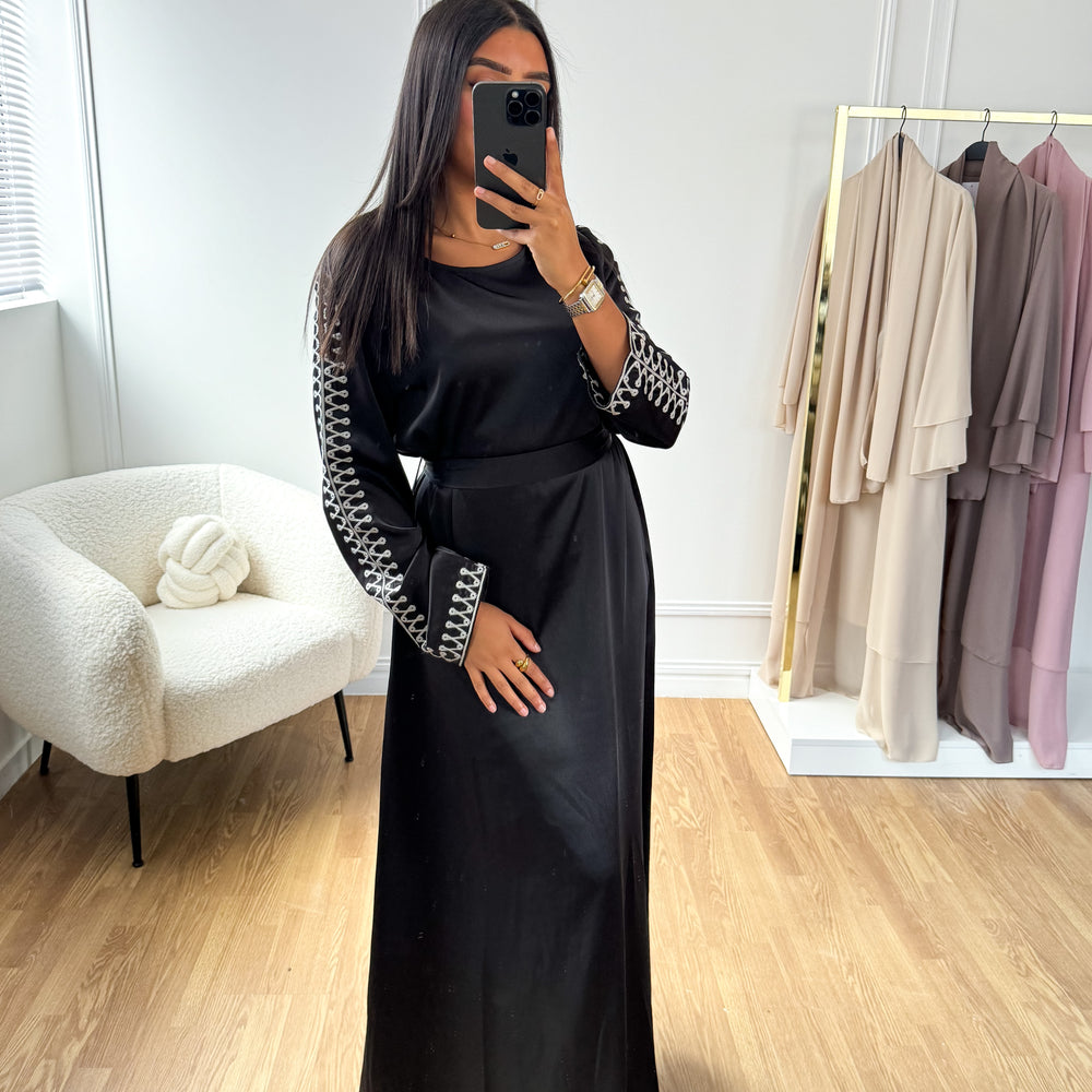 Black Marrakech satin dress