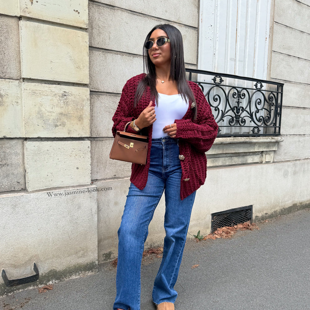 Burgundy Crochet Vest