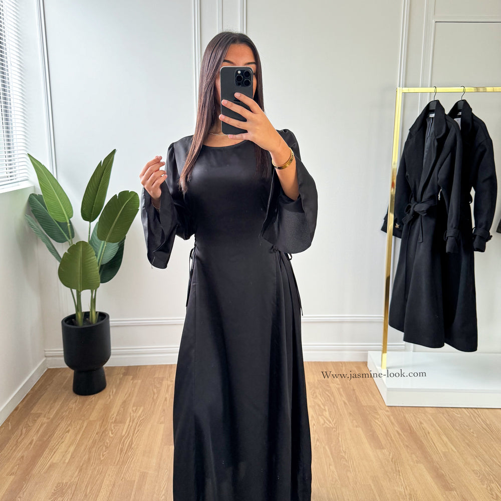 Black Esme Satin Dress