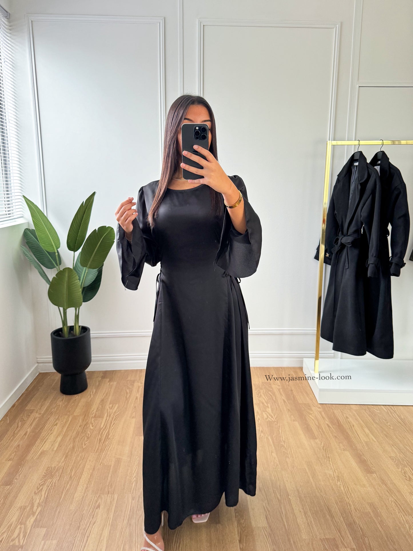 Black Esme Satin Dress