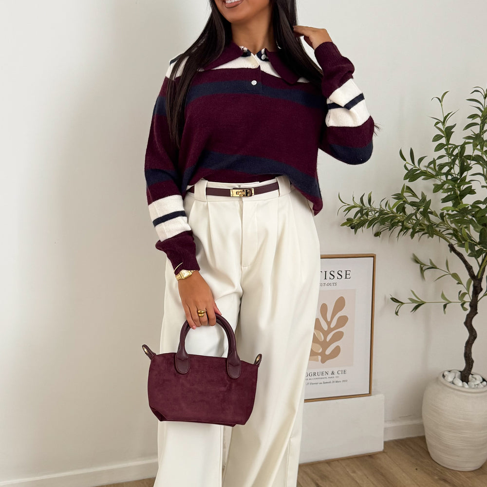 Pull polo Bordeaux