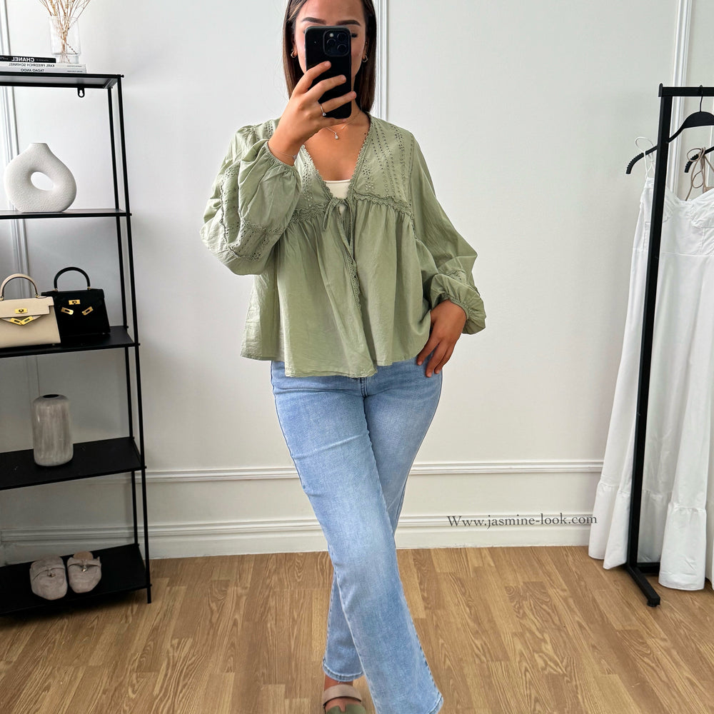 Khaki Bohemian Blouse