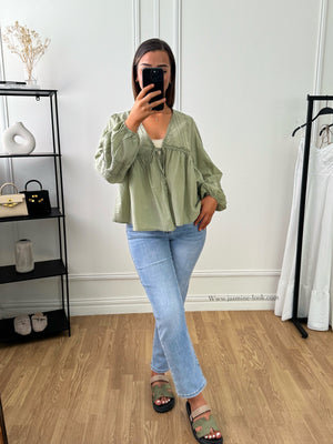 Blouse Bohème kaki