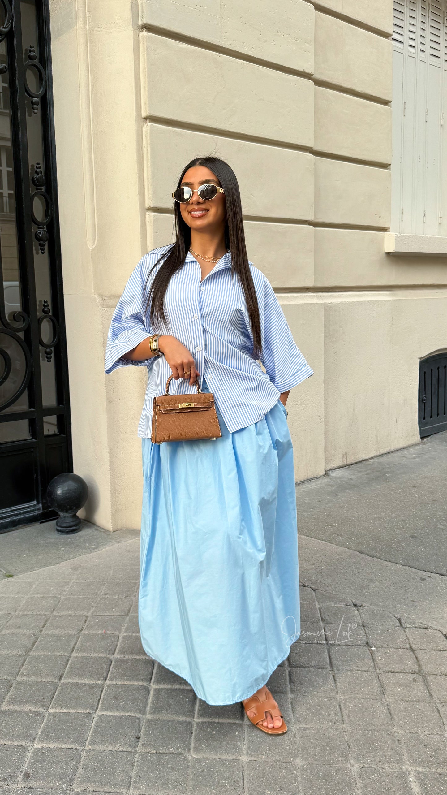 Chemisette Rayé bleu ciel