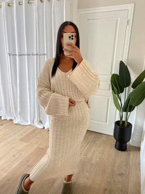 Ensemble jupe Maille beige