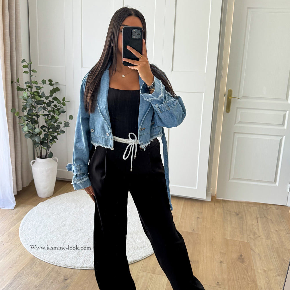 Cropped jean jacket