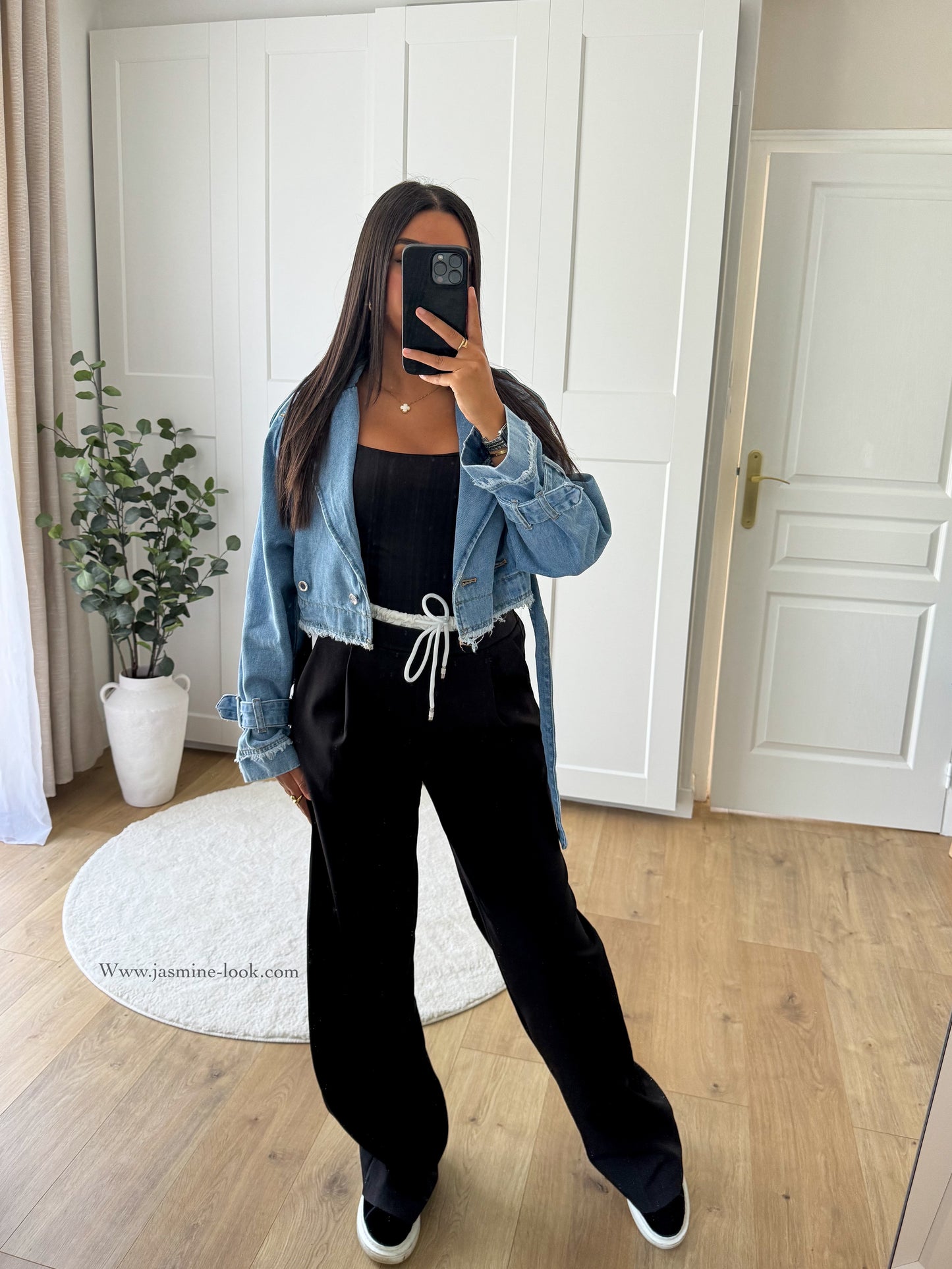 Cropped jean jacket