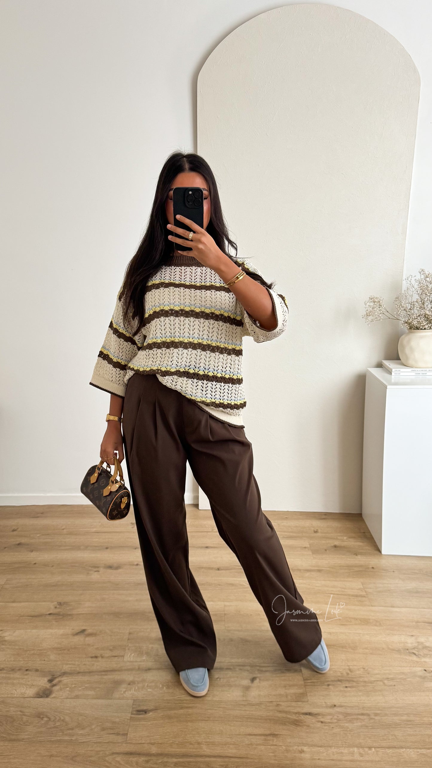 Top Crochet |Marron-Bleu