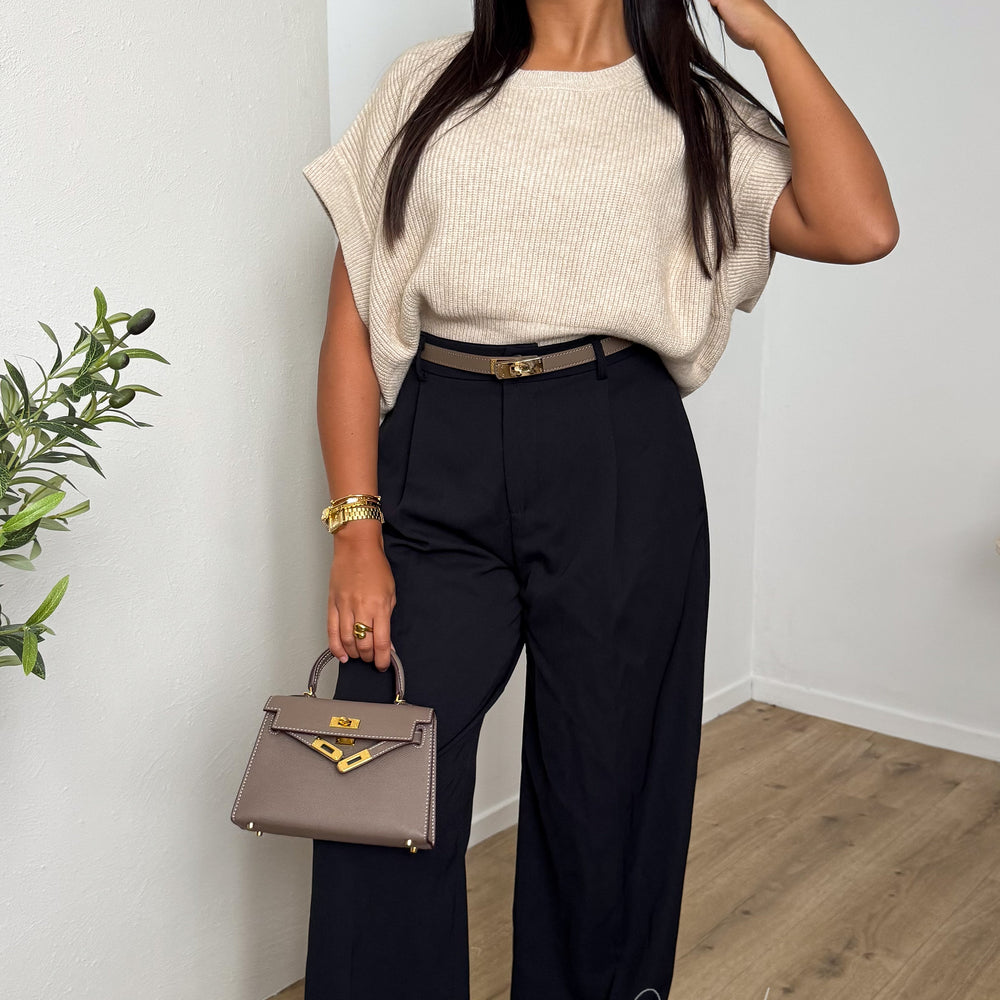 Pull crop beige