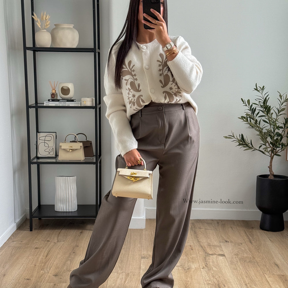 Pantalon Pince Taupe