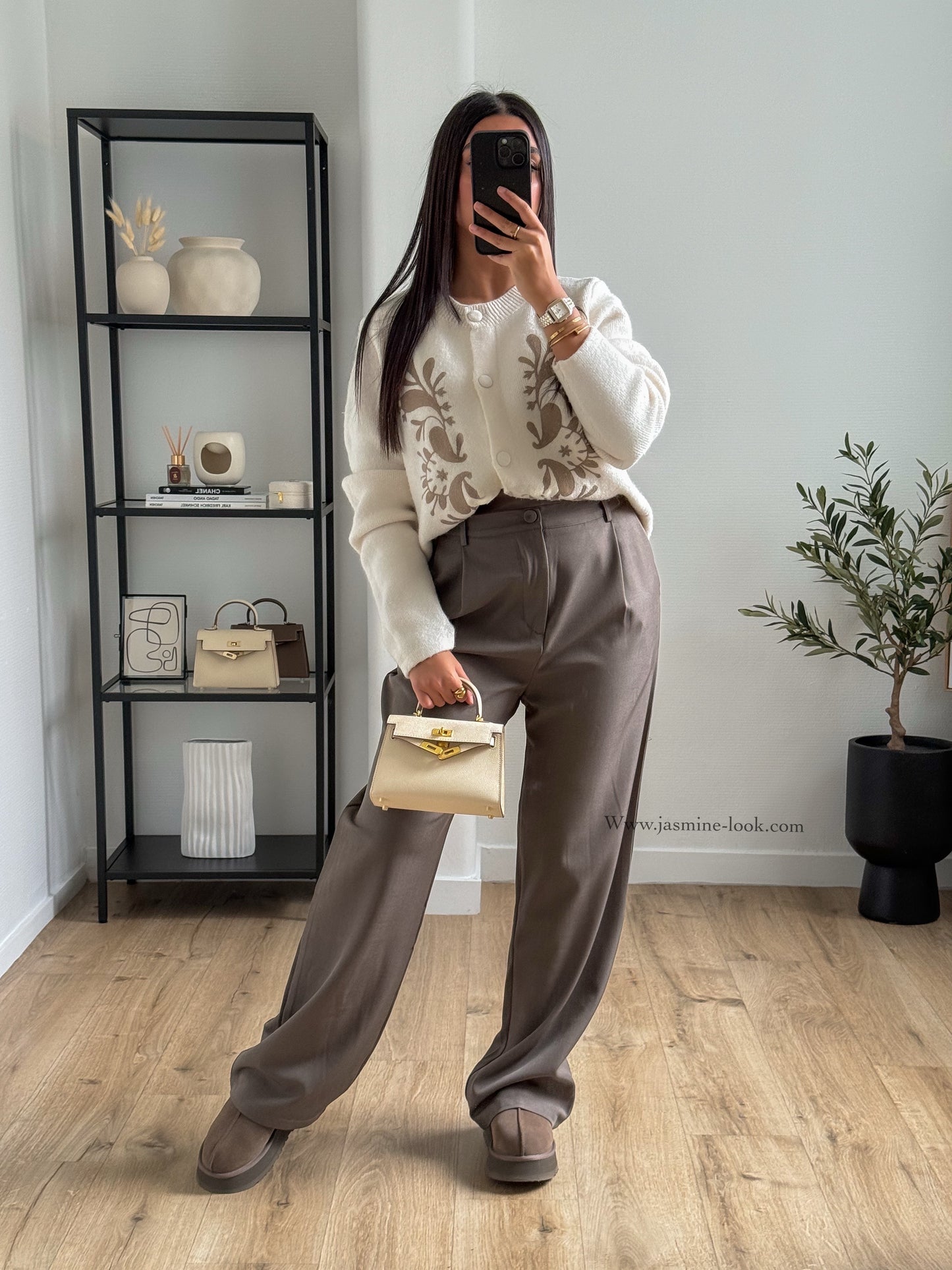 Pantalon Pince Taupe