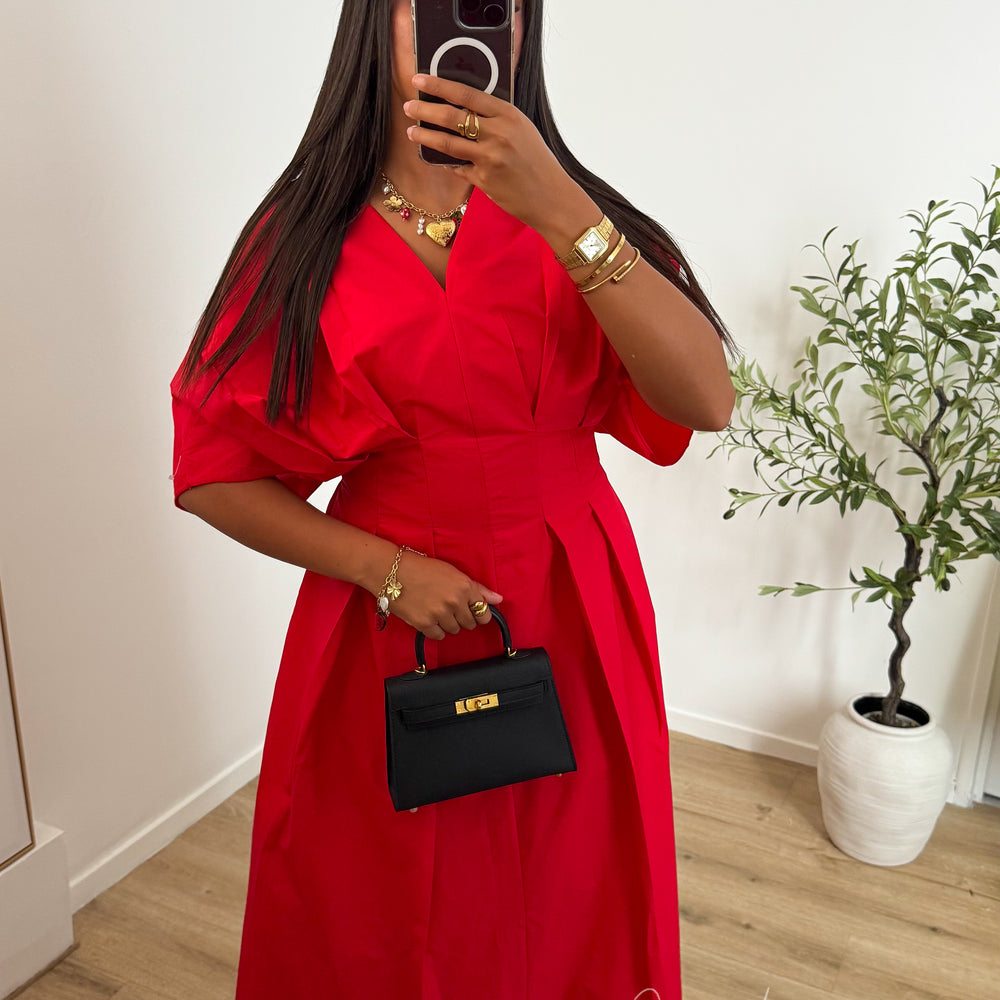 Robe Popeline Rouge