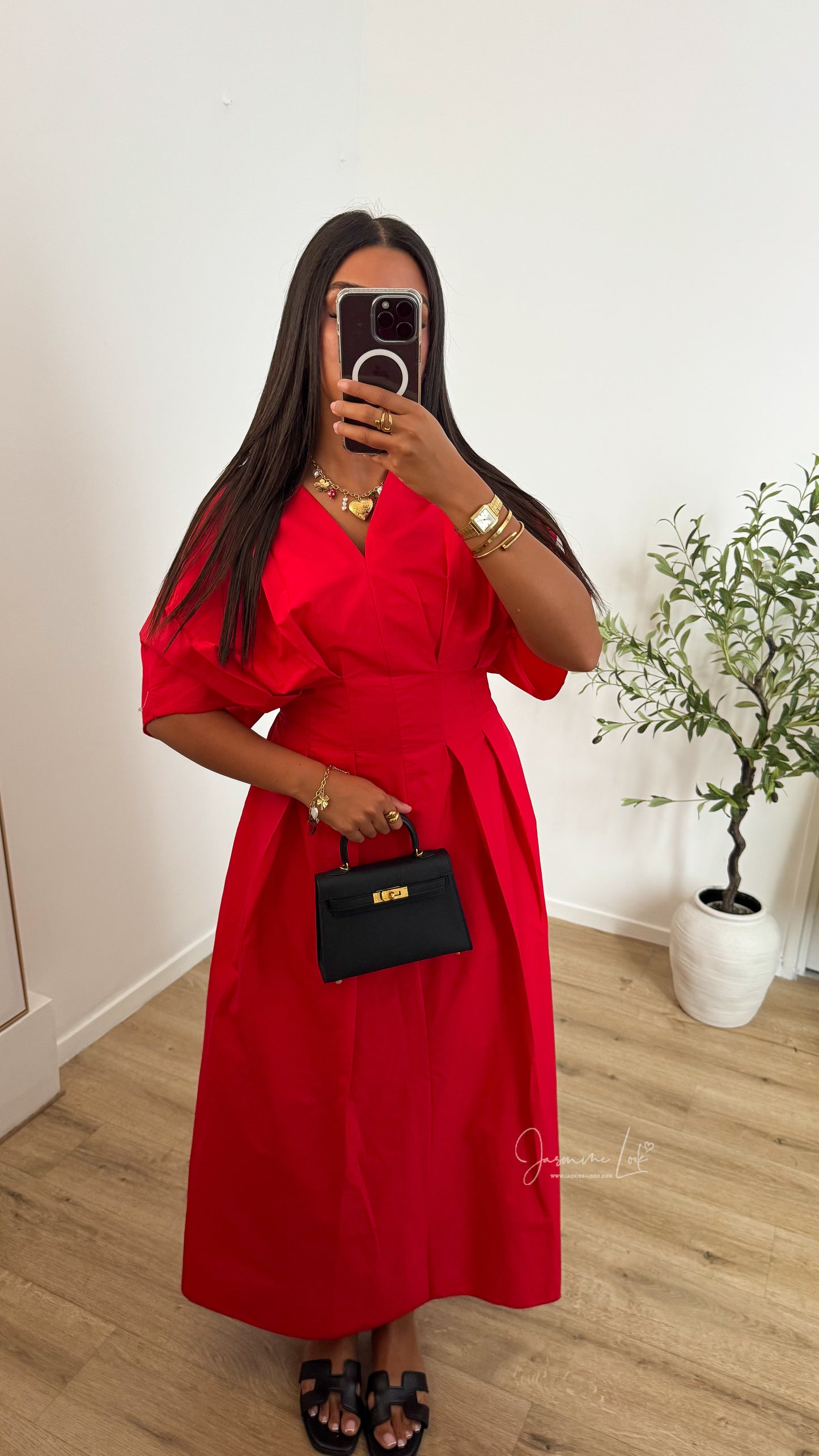 Robe Popeline Rouge