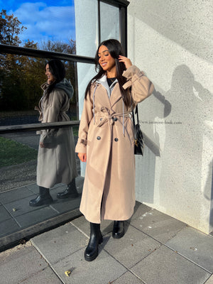 Manteau trench taupe