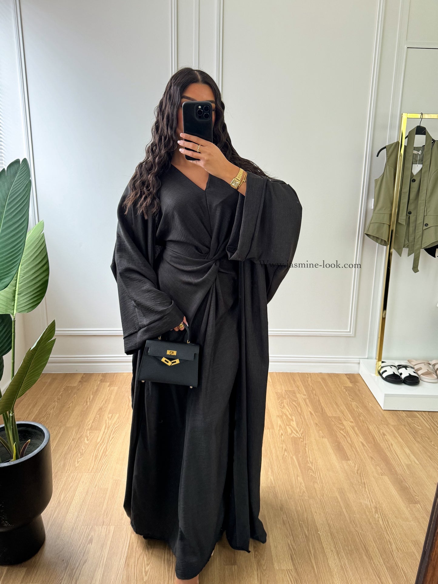 Black Qatari Kimono Set