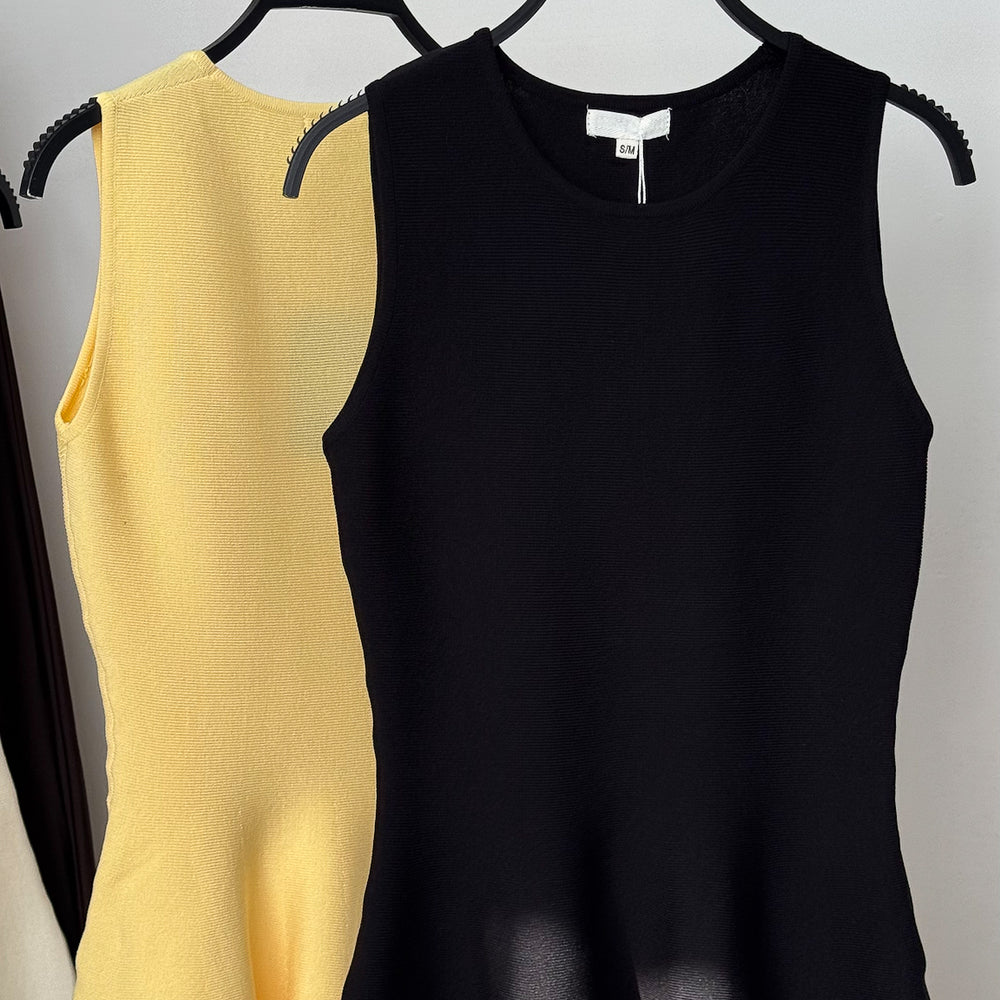 Top péplum jaune