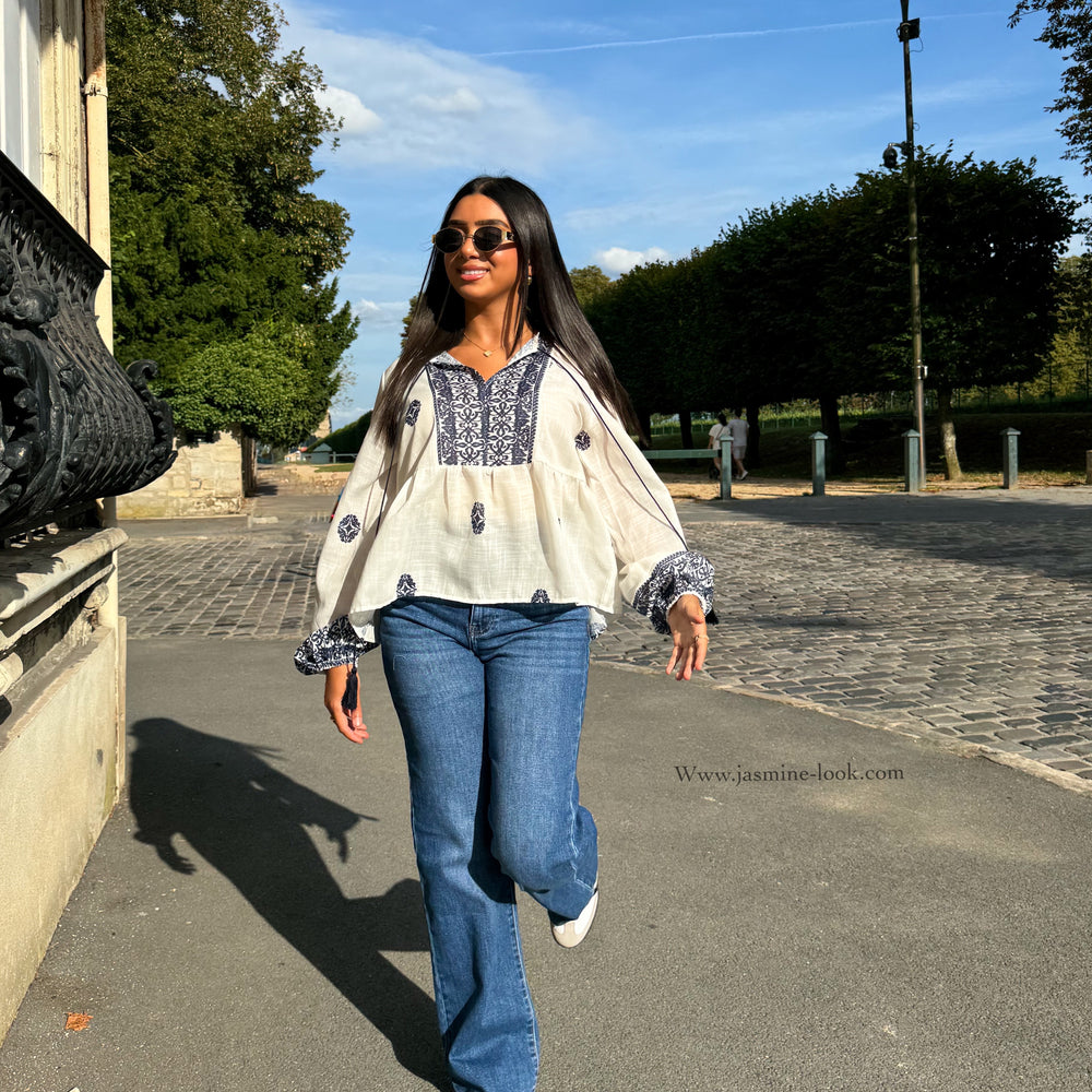 Boho Blue Blouse